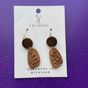Bundle 3 for $12.  Handmade Wood Dangle Earrings